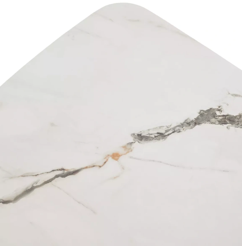 Обеденный раздвижной стол Palacio 180, KL-188, контрастный мрамор матовый, итальянская керамика, шампань