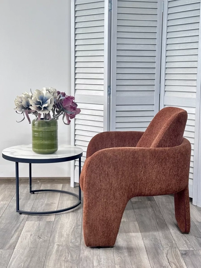 Стул-кресло Cube, Ote Sea-500 бронзовый, ткань, каркас металл в обивке бронзового цвета Ote Sea 500 