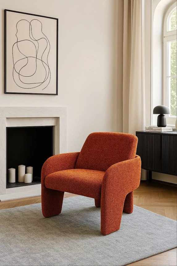 Стул-кресло Cube, Ote Sea-500 бронзовый, ткань, каркас металл в обивке бронзового цвета Ote Sea 500 