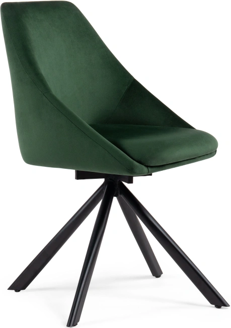 Стул Окленд, крутящийся, мягкий, темно-зеленый / черный