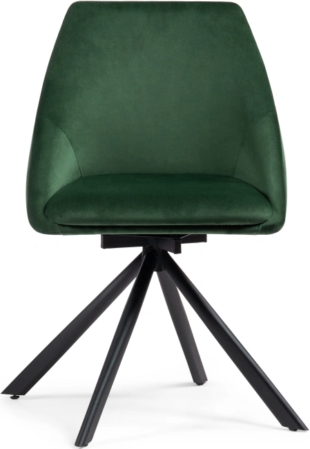 Стул Окленд, крутящийся, мягкий, темно-зеленый / черный