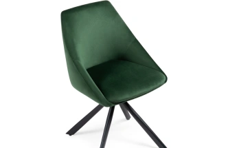 Стул Окленд, крутящийся, мягкий, темно-зеленый / черный