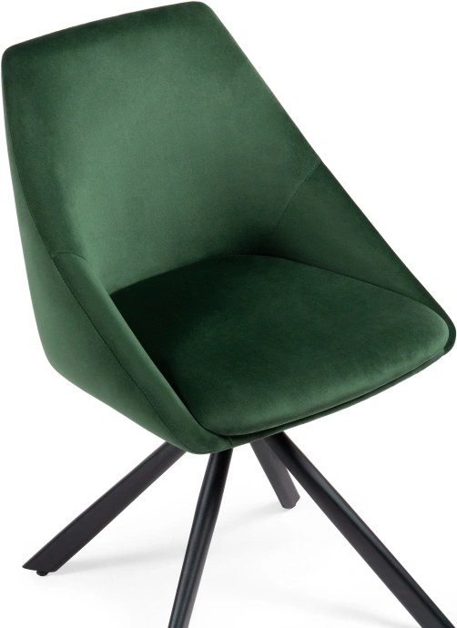 Стул Окленд, крутящийся, мягкий, темно-зеленый / черный