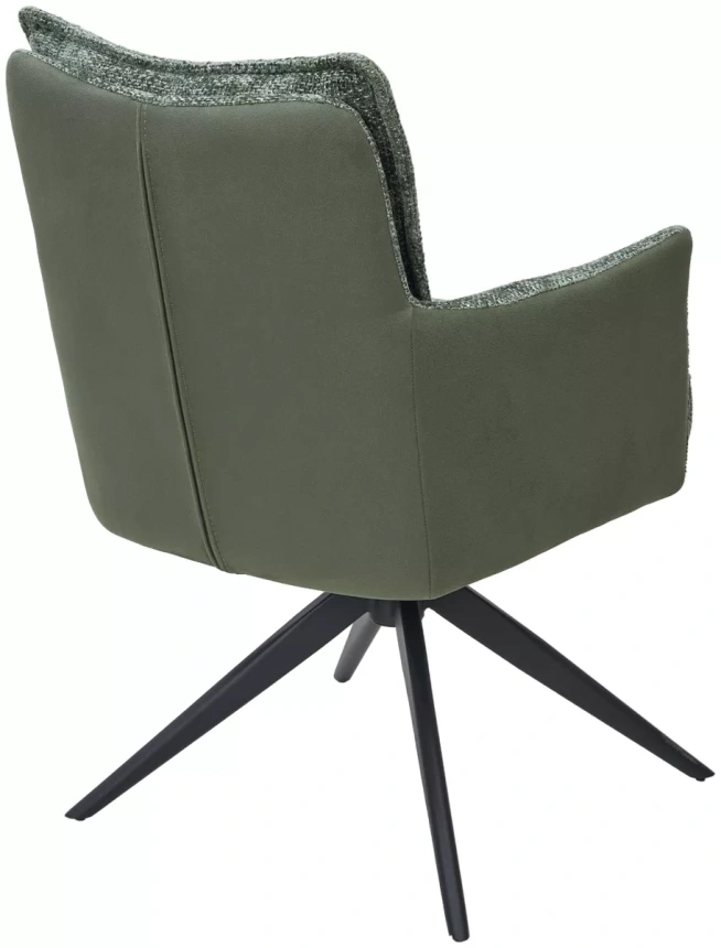 Стул Josef, поворотный, HAGA-74 зеленый, ткань, HJ002-18 pеленый, PU, черный каркас