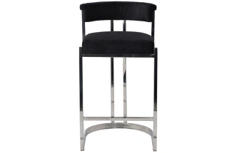 Барный стул GY-B8216-BL, велюр, черный / хром