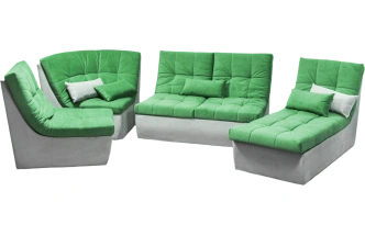 Диван угловой София 2, Catania mint, Catania smoke, с задней тканью