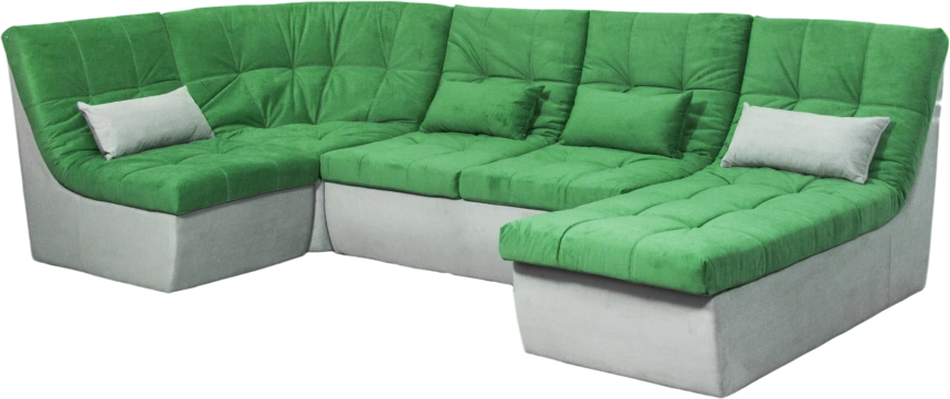 Диван угловой София 2, Catania mint, Catania smoke, с задней тканью