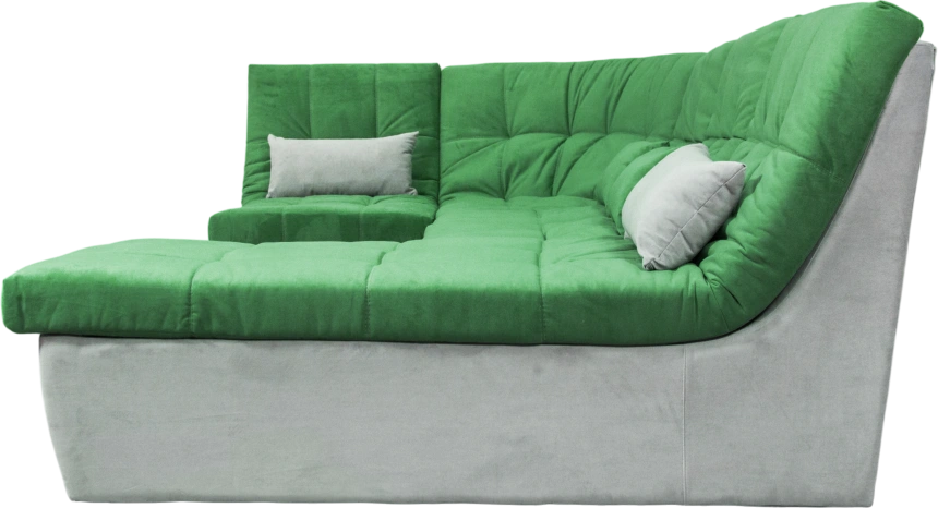 Диван угловой София 2, Catania mint, Catania smoke, с задней тканью