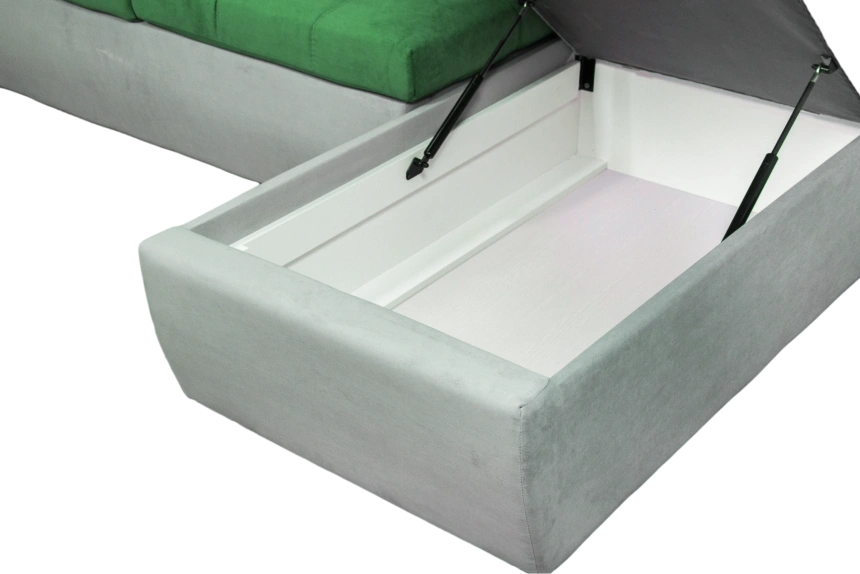 Диван угловой София 2, Catania mint, Catania smoke, с задней тканью