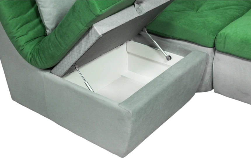 Диван угловой София 2, Catania mint, Catania smoke, с задней тканью