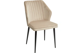 Стул Seattle-V, мягкий, бежевый #5, велюр, черный каркас 