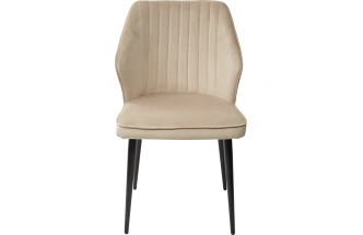 Стул Seattle-V, мягкий, бежевый #5, велюр, черный каркас 