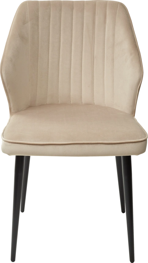 Стул Seattle-V, мягкий, бежевый #5, велюр, черный каркас