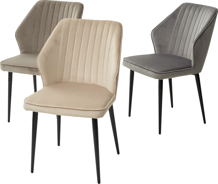 Стул Seattle-V, мягкий, бежевый #5, велюр, черный каркас