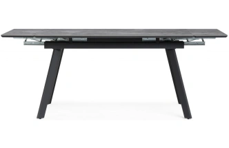 Обеденный раздвижной стол Норман, 140(200)х80, керамика, серый мрамор / черный