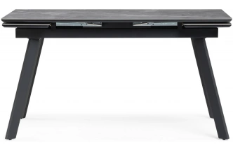 Обеденный раздвижной стол Норман, 140(200)х80, керамика, серый мрамор / черный