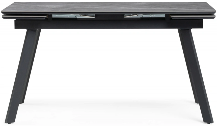 Обеденный раздвижной стол Норман, 140(200)х80, керамика, серый мрамор / черный