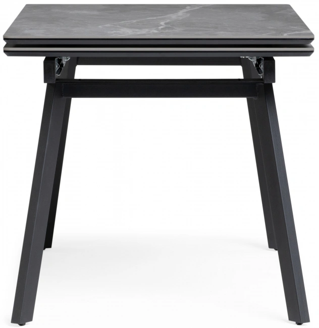 Обеденный раздвижной стол Норман, 140(200)х80, керамика, серый мрамор / черный