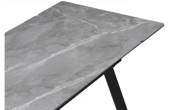 Обеденный раздвижной стол Норман, 140(200)х80, керамика, серый мрамор / черный