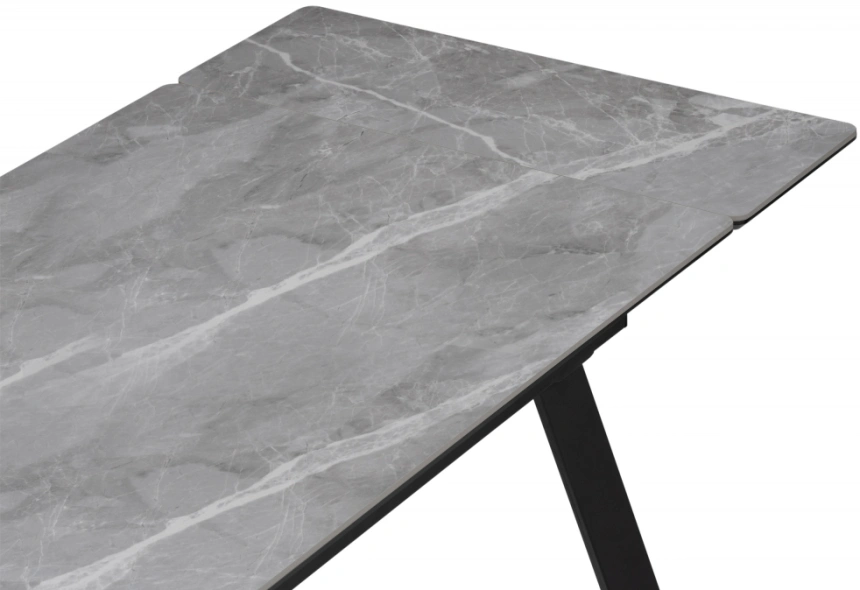 Обеденный раздвижной стол Норман, 140(200)х80, керамика, серый мрамор / черный
