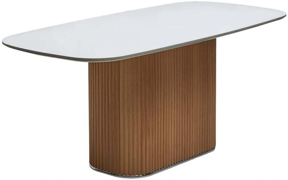 Обеденный стол Tамра 180, керамика , белый / каркас OAK