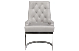 Стул 76AR-62105, велюр, светло-серый / хром