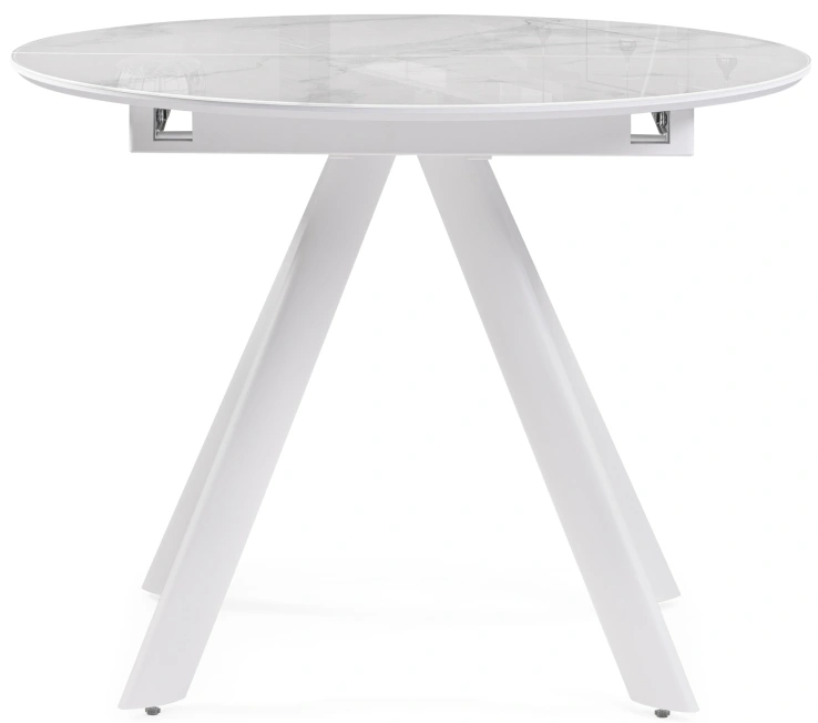 Кухонный стол Галвестон, стекло, белый мрамор / белый