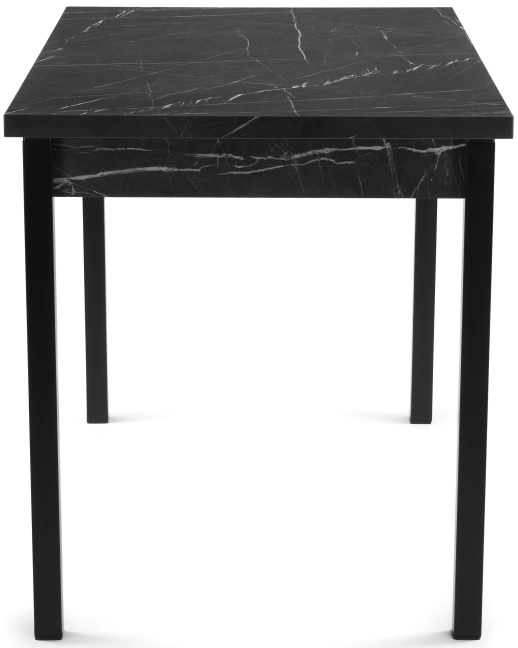 Кухонный обеденный раздвижной стол Центавр, 120(160)х70х76, файерстоун / черный матовый