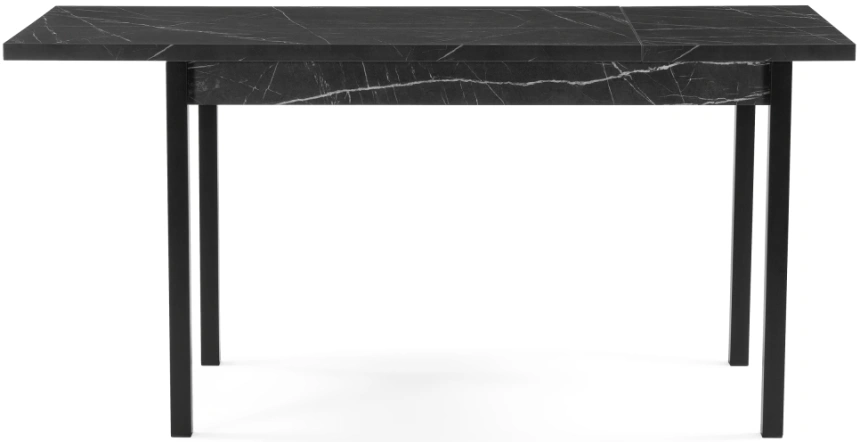 Кухонный обеденный раздвижной стол Центавр, 120(160)х70х76, файерстоун / черный матовый
