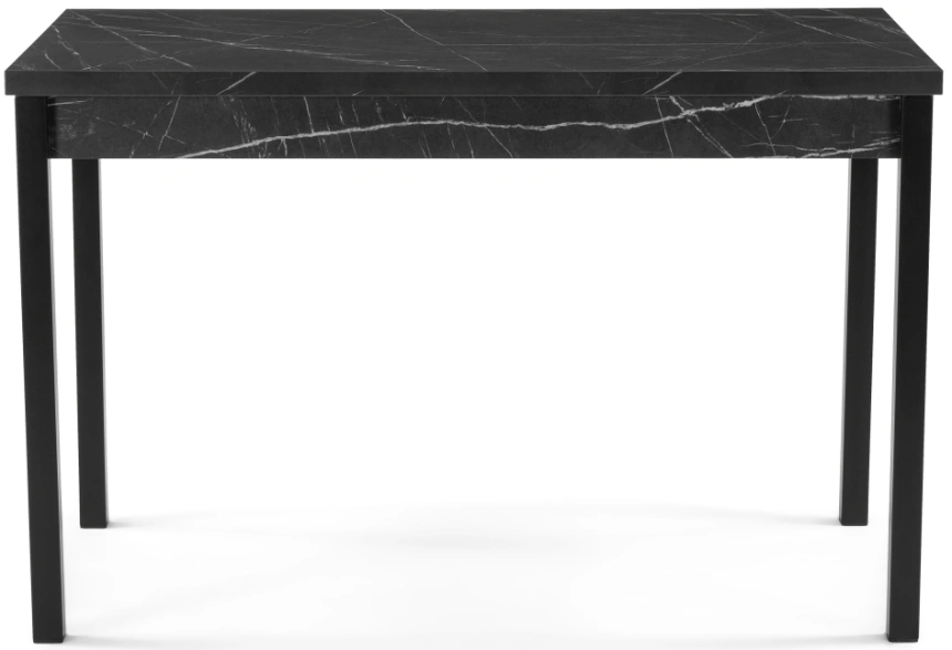Кухонный обеденный раздвижной стол Центавр, 120(160)х70х76, файерстоун / черный матовый