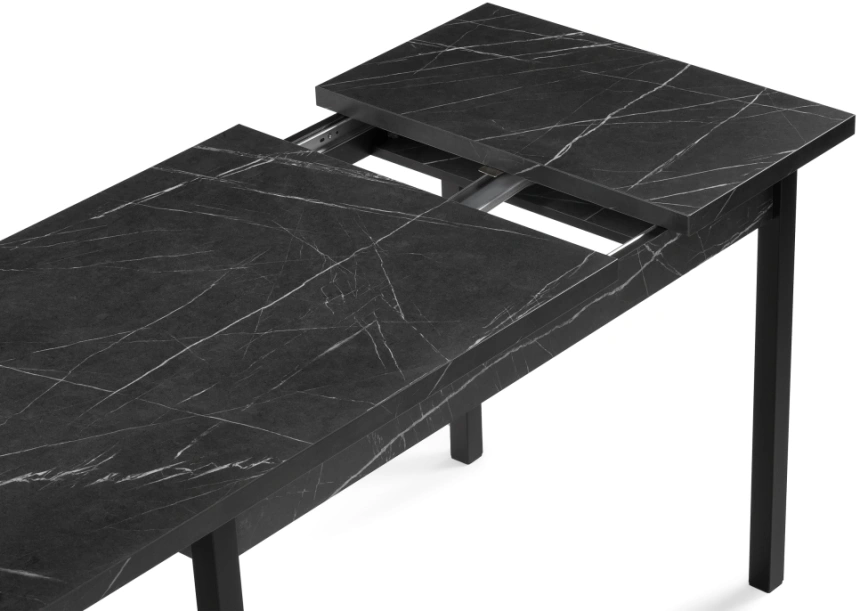 Кухонный обеденный раздвижной стол Центавр, 120(160)х70х76, файерстоун / черный матовый