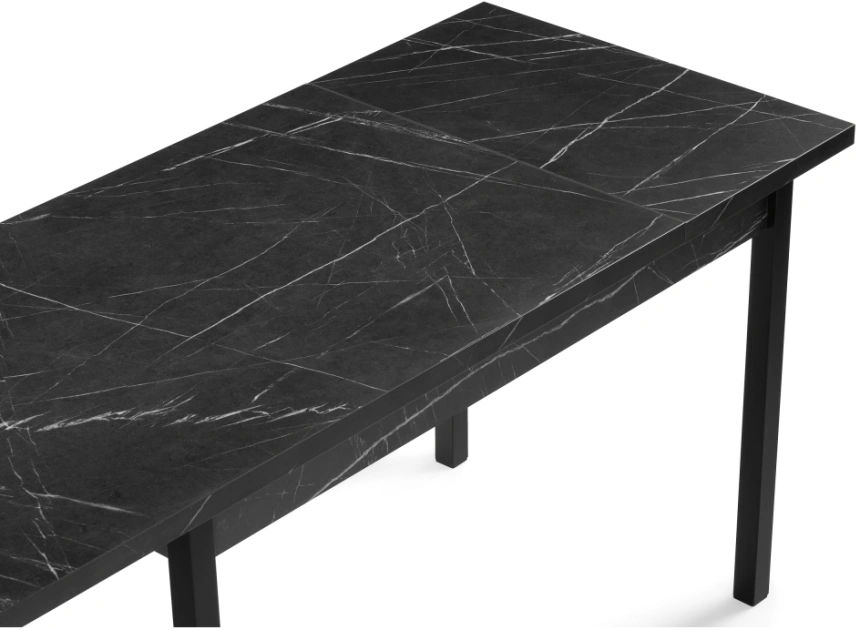 Кухонный обеденный раздвижной стол Центавр, 120(160)х70х76, файерстоун / черный матовый