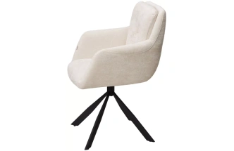 Стул Федерико Данс, поворотный, Nordic 11 молочный, черный каркас