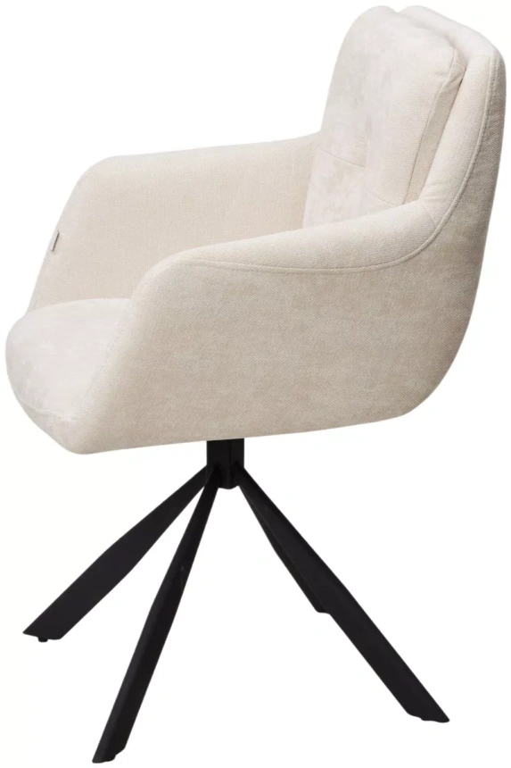 Стул Федерико Данс, поворотный, Nordic 11 молочный, черный каркас