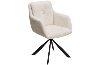 Стул Федерико Данс, поворотный, Nordic 11 молочный, черный каркас