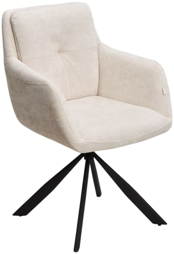 Стул Федерико Данс, поворотный, Nordic 11 молочный, черный каркас
