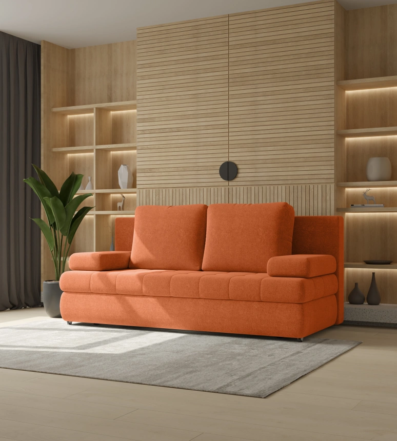 Диван прямой Кэнди, модель 006, Daily 412 (оранжевый)