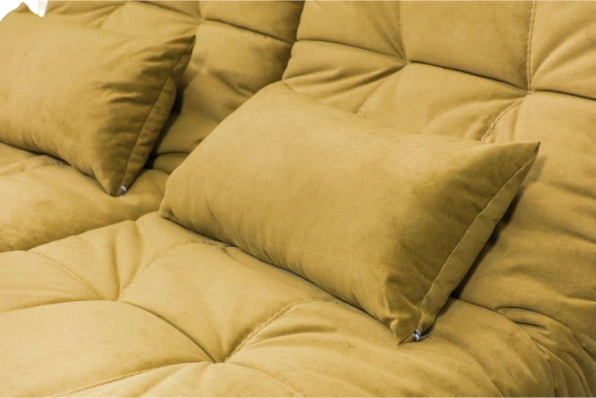 Диван угловой София 2, Севен 333 (горчично-желт), Севен 308, с задней тканью