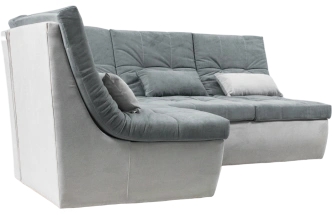 Диван угловой София 2 с кресельной частью, ткань MONAKO-A 06, MONAKO-A 14, с задней тканью