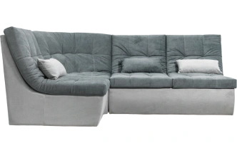 Диван угловой София 2 с кресельной частью, ткань MONAKO-A 06, MONAKO-A 14, с задней тканью