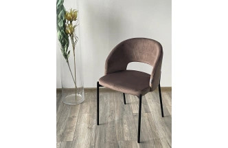 Стул Agnes, мягкий, Bluvel-38 латте, черный каркас