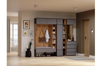 Шкаф навесной Роут, венге / графит софт