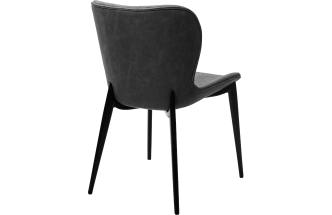 Стул Клод, мягкий, Kiprus-12 темно-серый, искусственная замша, черный каркас 
