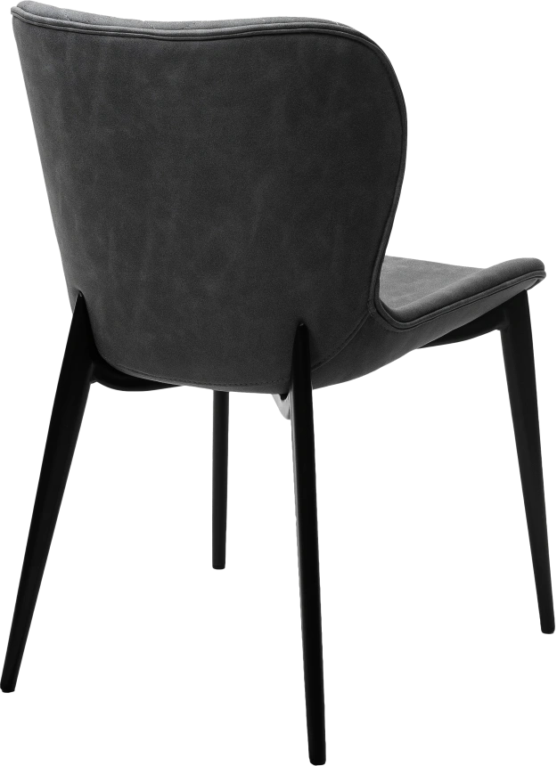 Стул Клод, мягкий, Kiprus-12 темно-серый, искусственная замша, черный каркас 
