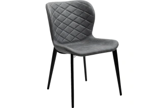 Стул Клод, мягкий, Kiprus-12 темно-серый, искусственная замша, черный каркас 