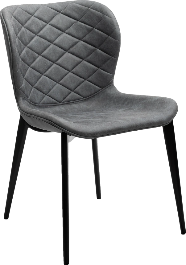 Стул Клод, мягкий, Kiprus-12 темно-серый, искусственная замша, черный каркас 