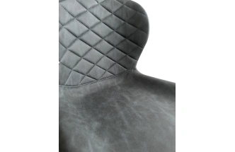Стул Клод, мягкий, Kiprus-12 темно-серый, искусственная замша, черный каркас 