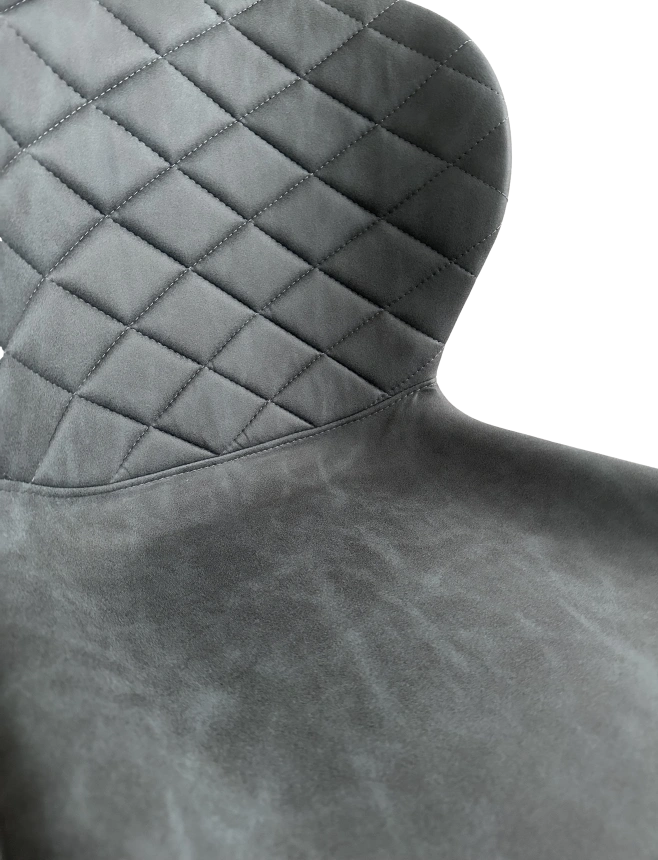 Стул Клод, мягкий, Kiprus-12 темно-серый, искусственная замша, черный каркас 