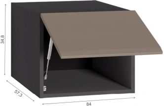 Шкаф навесной Сейдиль 16.314.03, антрацит / веллюто капучино