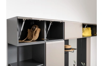 Шкаф навесной Сейдиль 16.314.03, антрацит / веллюто капучино